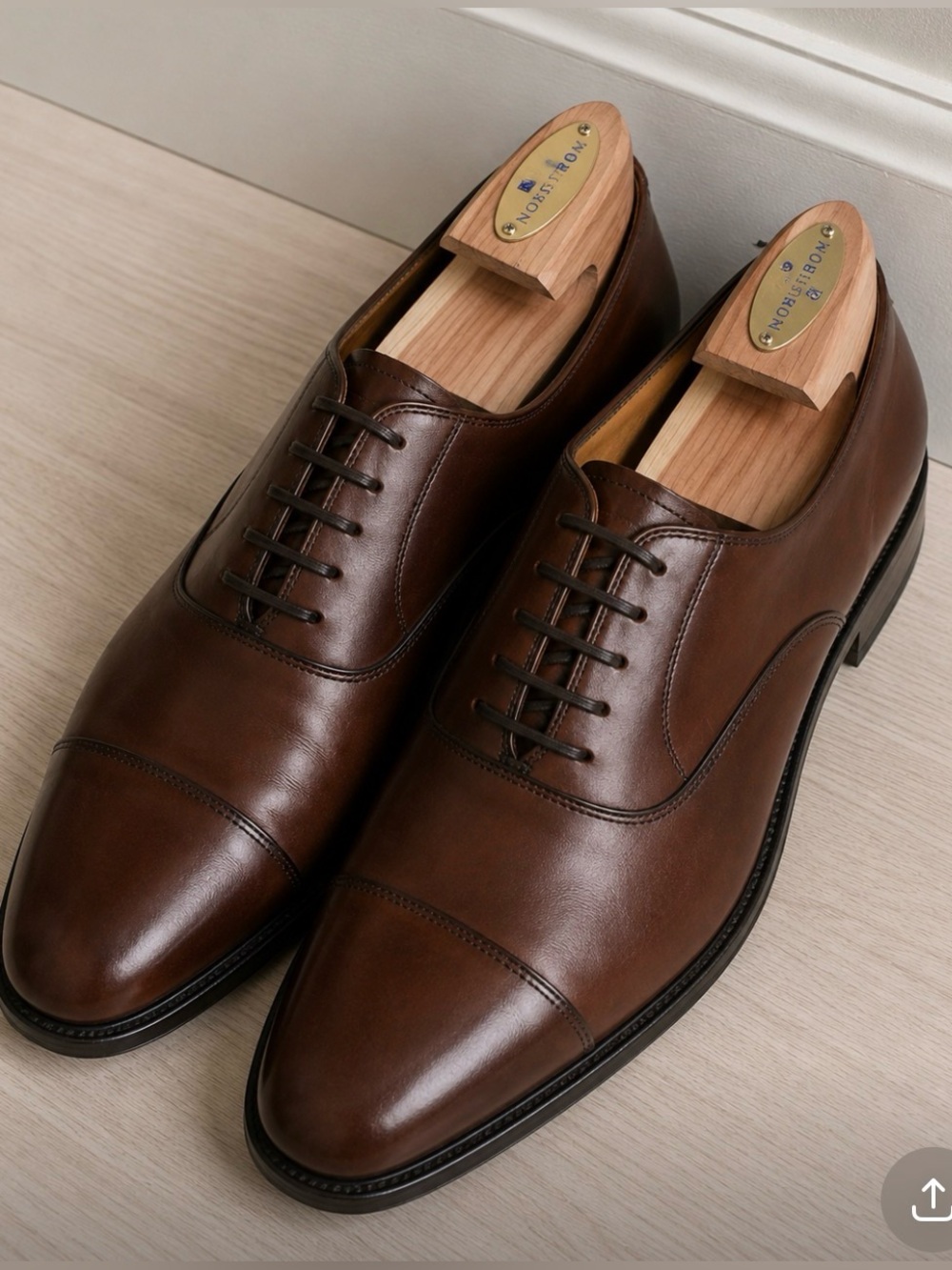 Nordstrom Men’s Wooden Shoe Tree Pair Natural Cedar Wood Made in the USA L 12 in